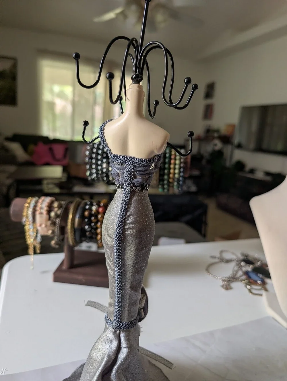 Vintage Dress Form Jewelry Holder Decorative Necklace & Bracelet Display Stand